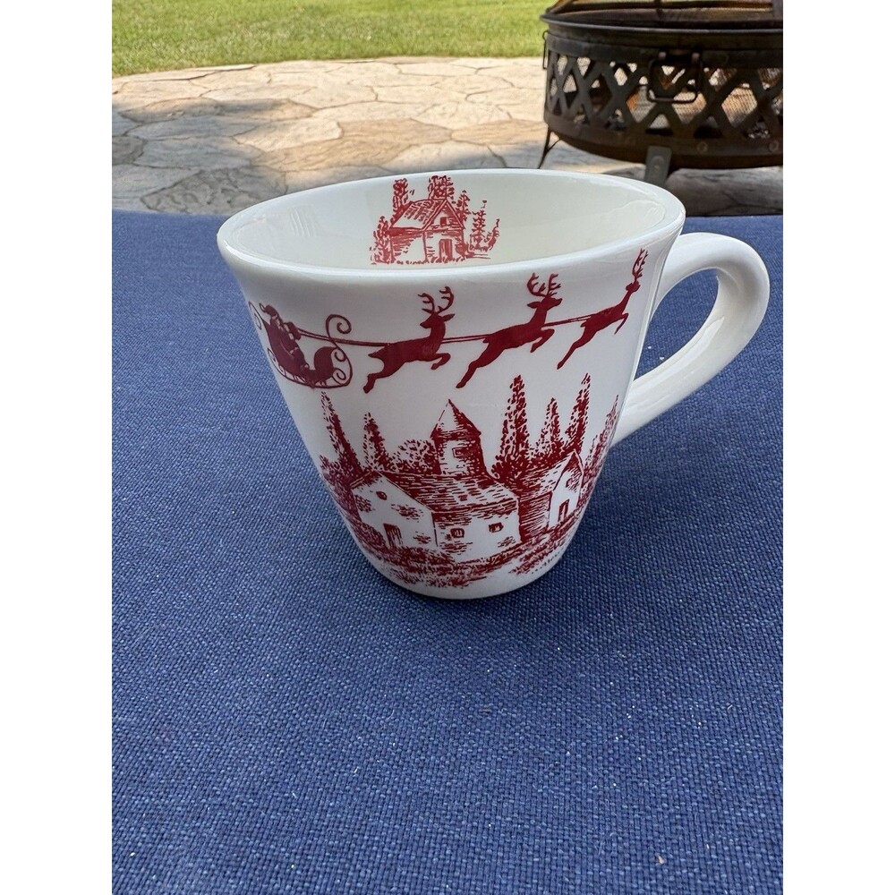 MAXCERA HOLIDAY CHRISTMAS VINTAGE SLEIGH RIDE LARGE MUG CUP